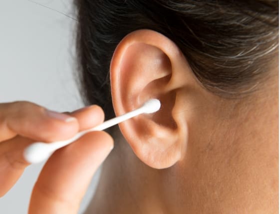 Cotton swab ear cleaning
