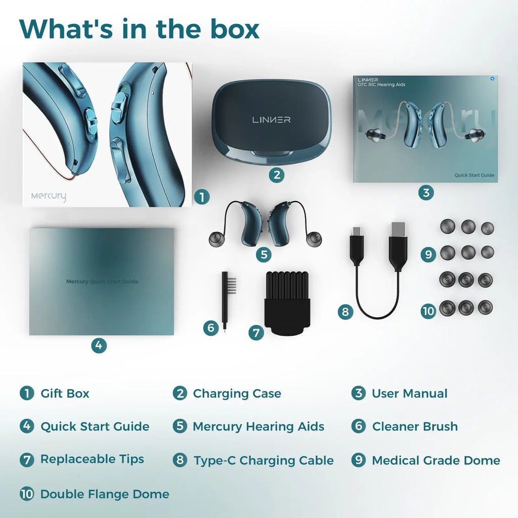 LINNER Mercury OTC Hearing Aids [FSA & HSA Eligible] Linner