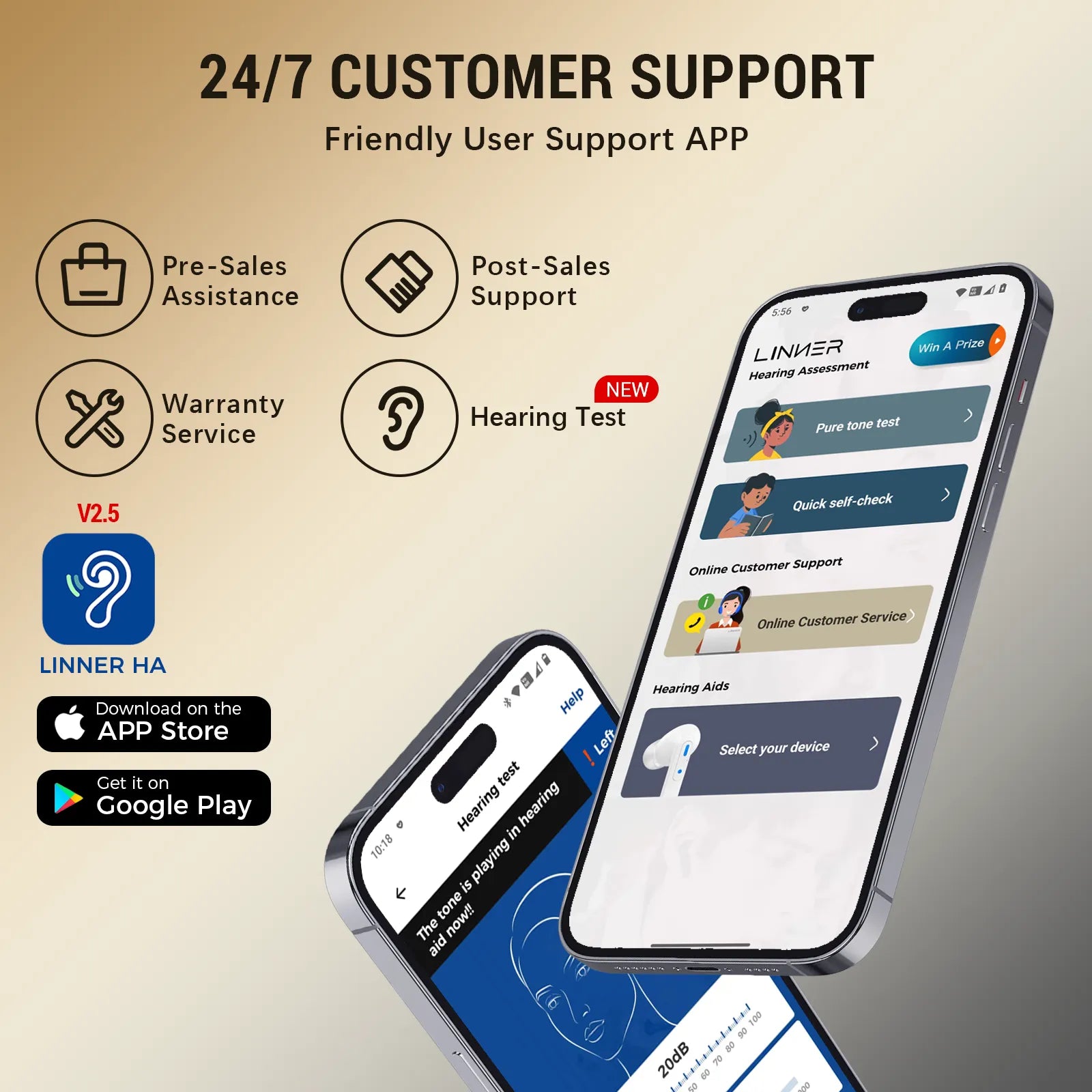 Linner Saturn Series mini-CIC OTC Hearing Aids