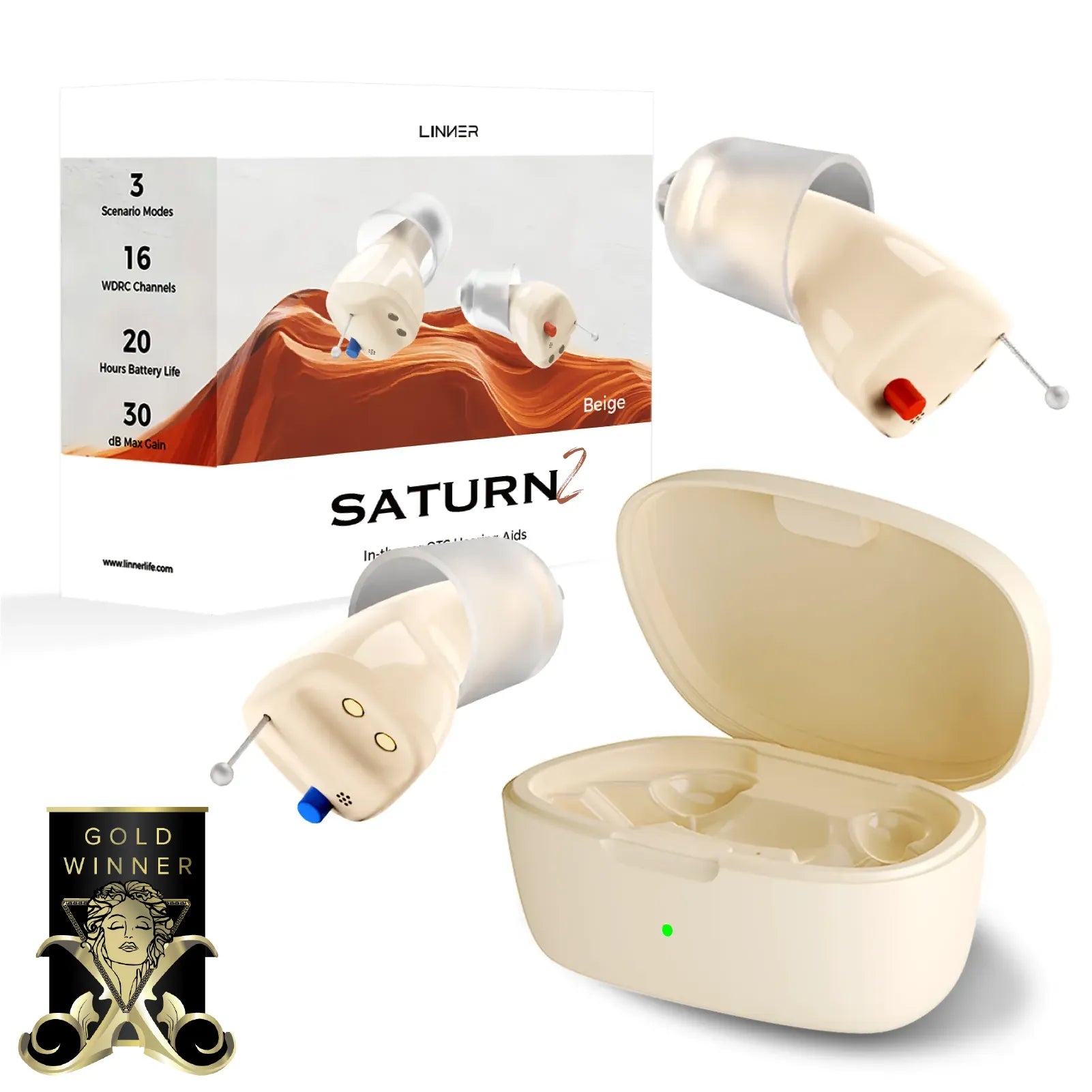 Linner Saturn Series mini-CIC OTC Hearing Aids