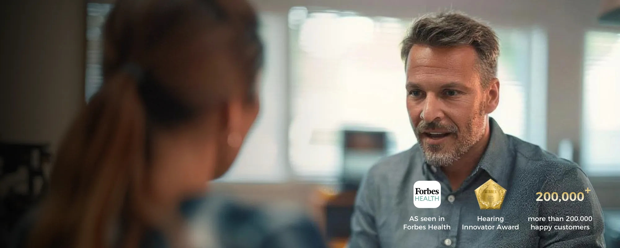 Man and woman talking